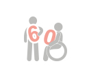 Stickpeople holding numbers to make "60"