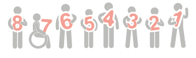 Stick people holding numbers that read "8 7 6 5 4 3 2 1"
