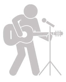 Illustration of a stickman playing guitar and singing