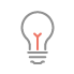 Icon depicting a lightbulb turned off
