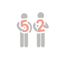 Stickpeople holding numbers that read "52"