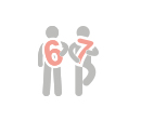 Stickpeople holding numbers that read "67"